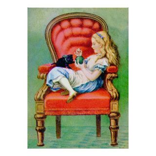 Alice and Dinah in the Big Red Chair Poster