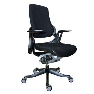 Wau Mesh Ergonomic Chair Black Fabric Seat Back/Black Frame (shown)   Task Chairs