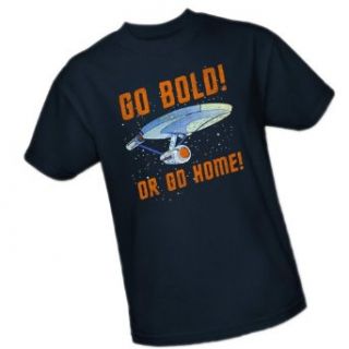 "Go Bold Or Go Home"    Star Trek Adult T Shirt, Large Movie And Tv Fan T Shirts Clothing