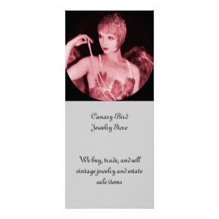 Canary Woman in Jewels Custom Rack Cards