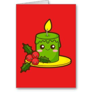 Christmas Candle and Holly Card