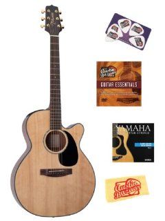 Takamine EG440SC NEX Cutaway Acoustic Electric Guitar Bundle with Instructional DVD, Strings, Pick Card, and Polishing Cloth   Gloss Natural 