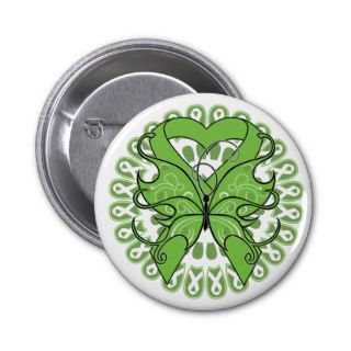 Lymphoma Butterfly Circle of Ribbons Pinback Buttons