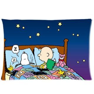 Christmas Gifts Peanuts Snoopy Rectangle One Pillow Case 20x30 (one side) Comfortable For Lovers And Friends   Pillowcase