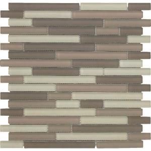 EPOCH Color Blends Arena Neblina Matte Strips Mosaic Glass Mesh Mounted Tile   4 in. x 4 in. Tile Sample DISCONTINUED ARENA NEBLINA SAMPLE