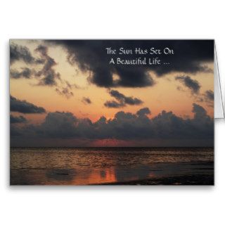 Sympathy for Son, Sun Has Set on Beautiful Life Greeting Cards