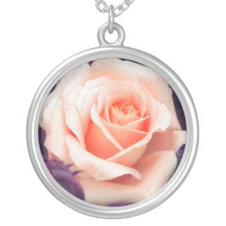 Pale Peach Rose Necklace