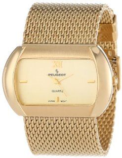 Peugeot Women's 457CH Gold Tone Mesh Strap Watch at  Women's Watch store.