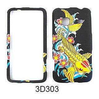 Samsung Galaxy Prevail M820 3d Fish Flowers Black Case Cover New Protector Hard Cell Phones & Accessories
