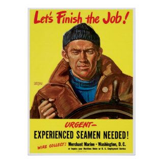 Vintage U.S. Merchant Marine Recruitment Poster