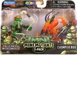 Mini Size Teenage Mutant Ninja Turtles Action Figure 2 Pack (Michelangelo)   Michelangelo and Chomper Bug Action Figures Toys & Games