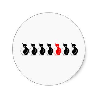 Round Penguin group Round Stickers
