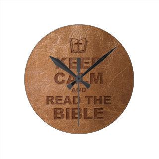 Keep Calm Read The Bible Round Clock