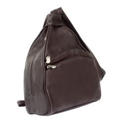Piel Leather Two Pocket Sling 9932 Chocolate Leather Piel Leather Sling Bags