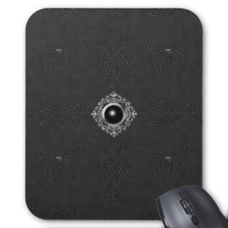 Spiders & Black & Silver Gothic Gem Mousepad