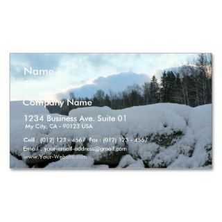 Stone Wall With Snow Business Card Template