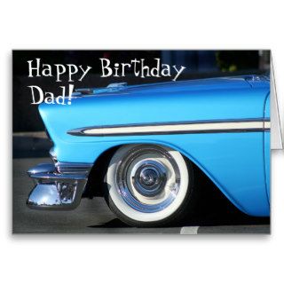 Happy Birthday Dad Classic car greeting card