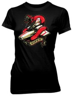 Battlestar Galactica Viper Tattoo Juniors Black T Shirt Clothing