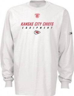 Kansas City Chiefs White Equipment Long Sleeve T Shirt   Small  Sports & Outdoors