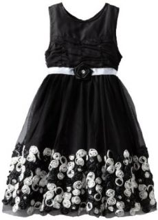 Bloome Girls 7 16 Soutache Special Occasion Dress, Black/White, 7 Clothing