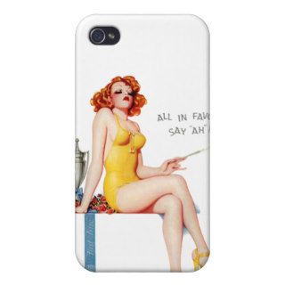All In Favor Say Ah Pin Up Girl ~ Retro Art iPhone 4 Case