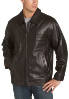 Claiborne by John Bartlett Men's New Zealand Lambskin Leather Open Bottom Jacket, Black, Small at  Mens Clothing store
