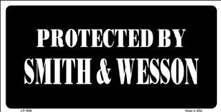 Protected By Smith & Wesson License Plate 