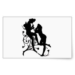 Silhouette Couple Music Lovers Stickers
