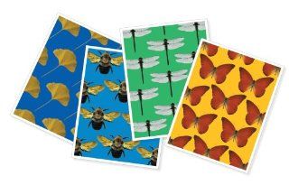 Apartment 2 Cards 8 Pack Blank Note Cards, Bumble Bee/Dragonfly/Butterfly and Ginkgo Designs   Greeting Cards