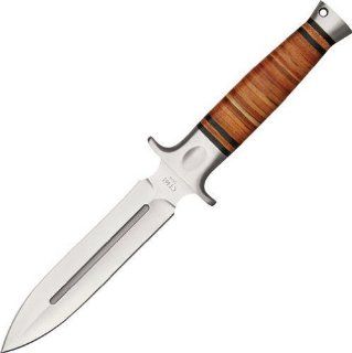 Colt Knives 461 Colt Boot Knife Stacked Leather Handle  Fixed Blade Camping Knives  Sports & Outdoors