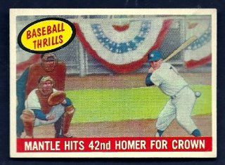 Mickey Mantle Hits 42nd Homer for Crown New York Yankees 1959 Topps Card #461 EX MT Sports Collectibles
