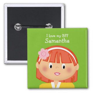 I love my BFF Sleepover Birthday Party Personalize Pins