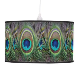 Peacock feather hanging pendant lamps