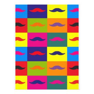 Funny Pop art mustache's style Flyers