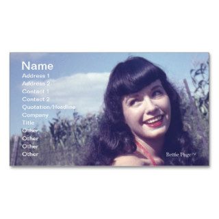 Bettie Page Vintage Pinup Smiling with Hands Tied Business Card