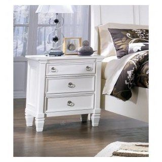 White Three Drawer Night Stand by Ashley Furniture   Nightstands