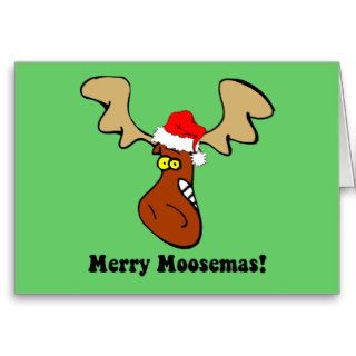Funny Christmas moose Greeting Cards