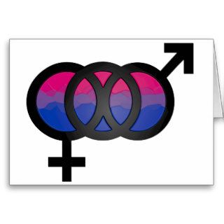3D Bisexual Symbol Greeting Card