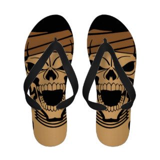Apache Indian Skull Flip Flops Sandals