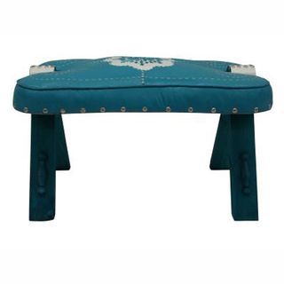 nuLOOM Handmade Casual Living Morrocan Blue Ottoman Stool Nuloom Benches