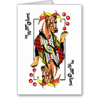 Doberman Red Joker Card