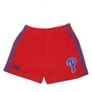 MLB Philadelphia Phillies Baby Cotton Shorts with Embroidered Logo 24 Red  Infant And Toddler Sports Fan Apparel  Clothing