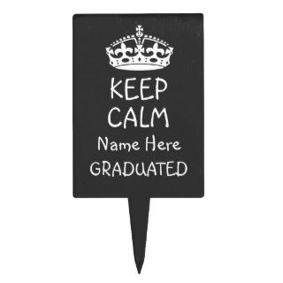 Keep Calm They Graduated Chalk Board Style Cake Pick
