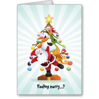 Christmas Tree Cartoon Collage Card