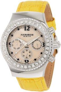Akribos XXIV Women's AKR449Y Ultimate Swiss Chrono Yellow Watch Watches