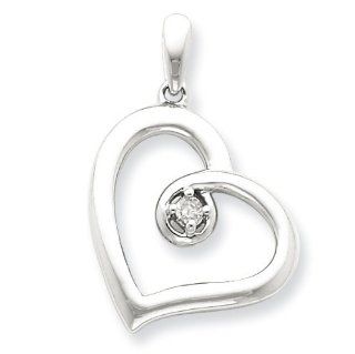 Sterling Silver Diamond Heart Pendant Jewelry