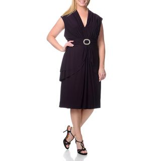 R & M Richards Women's Plus Size Sleeveless Peplum Dress R & M Richards Dresses