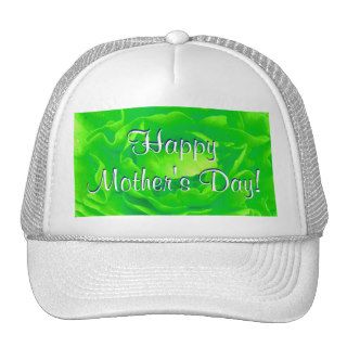 Happy Mother's Day Bright Green Rose Mesh Hats