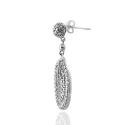 DB Designs Sterling Silver Diamond Accent Circle Dangle Earrings DB Designs Diamond Earrings