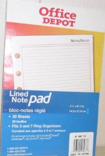 Lined Note Pad 5, 5 x 8, 5"  Personal Organizer Refills 